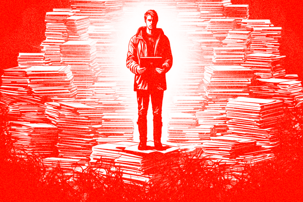 a man with books